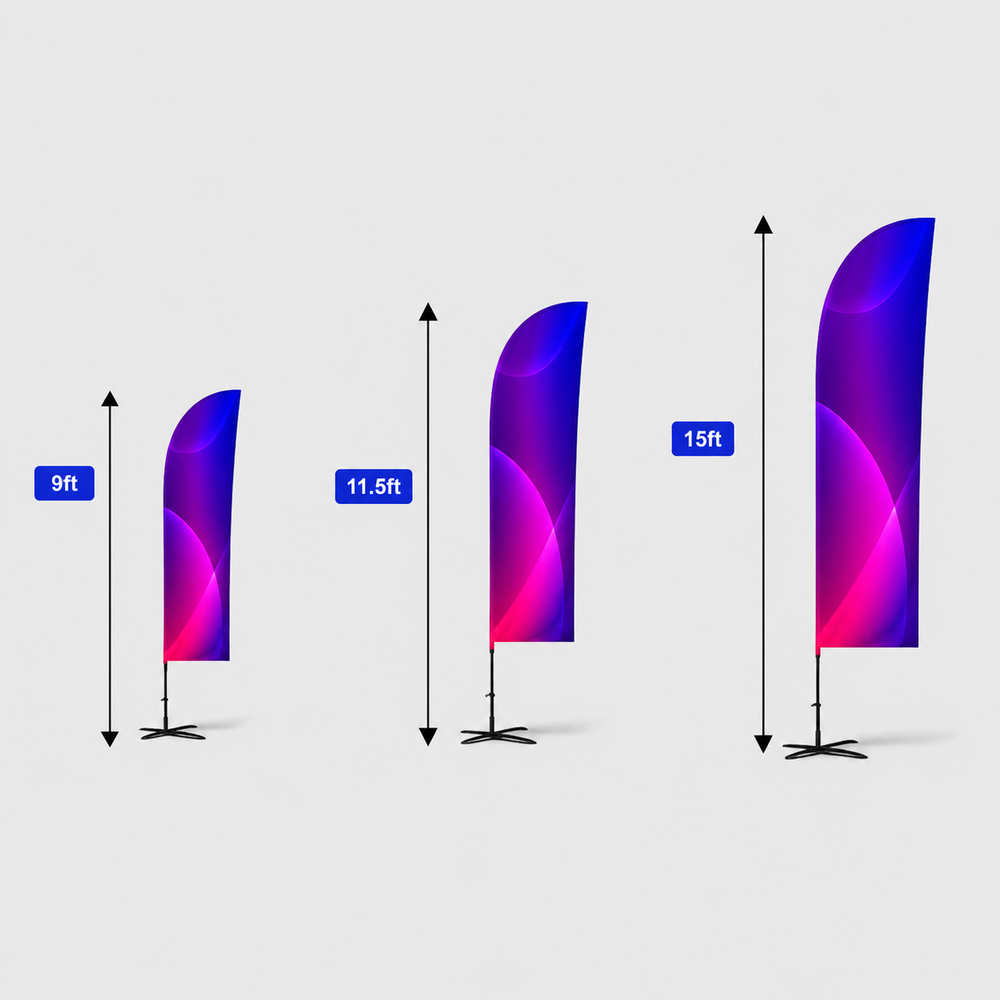 Straight Feather Fabric Flag
