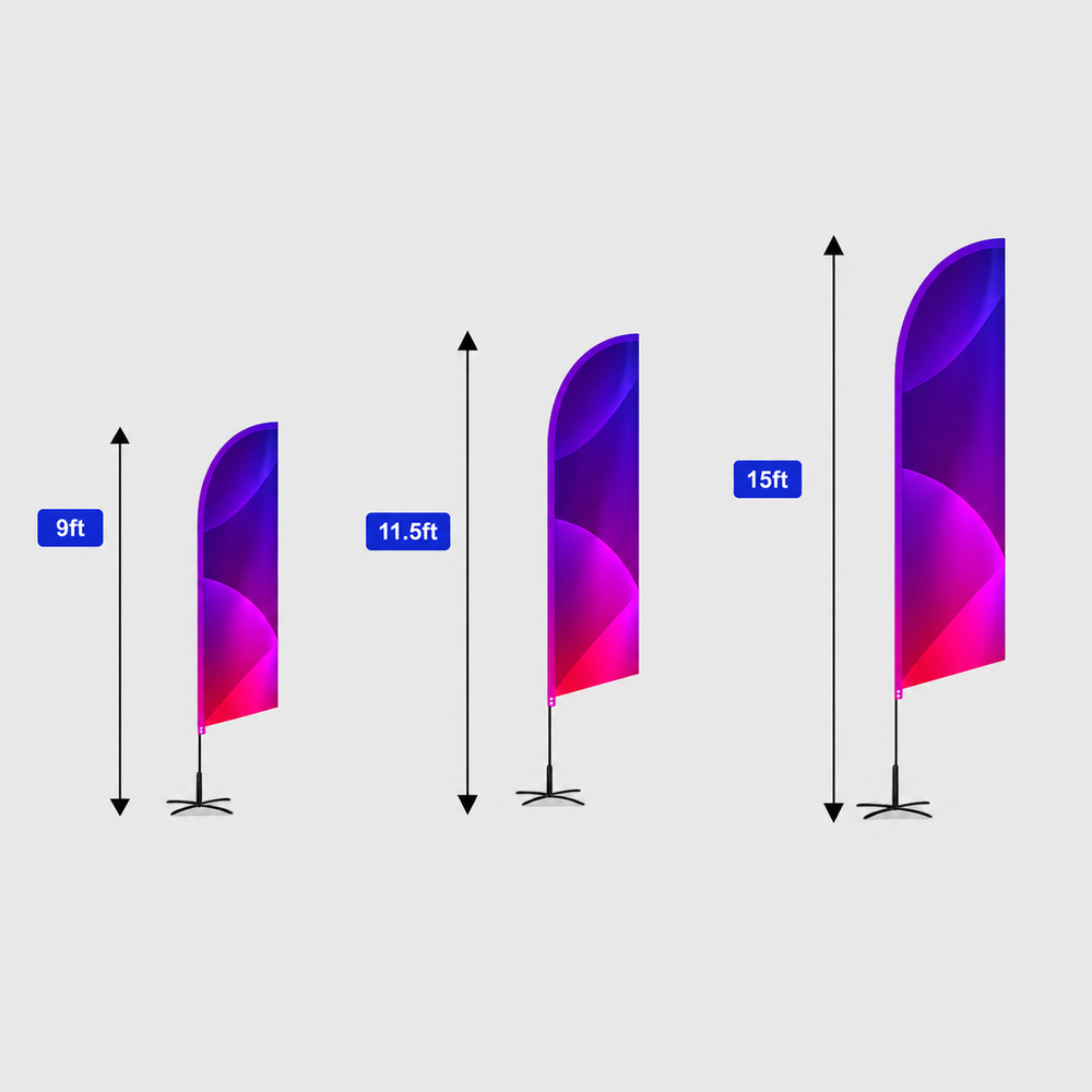 Angled Feather Fabric Flag