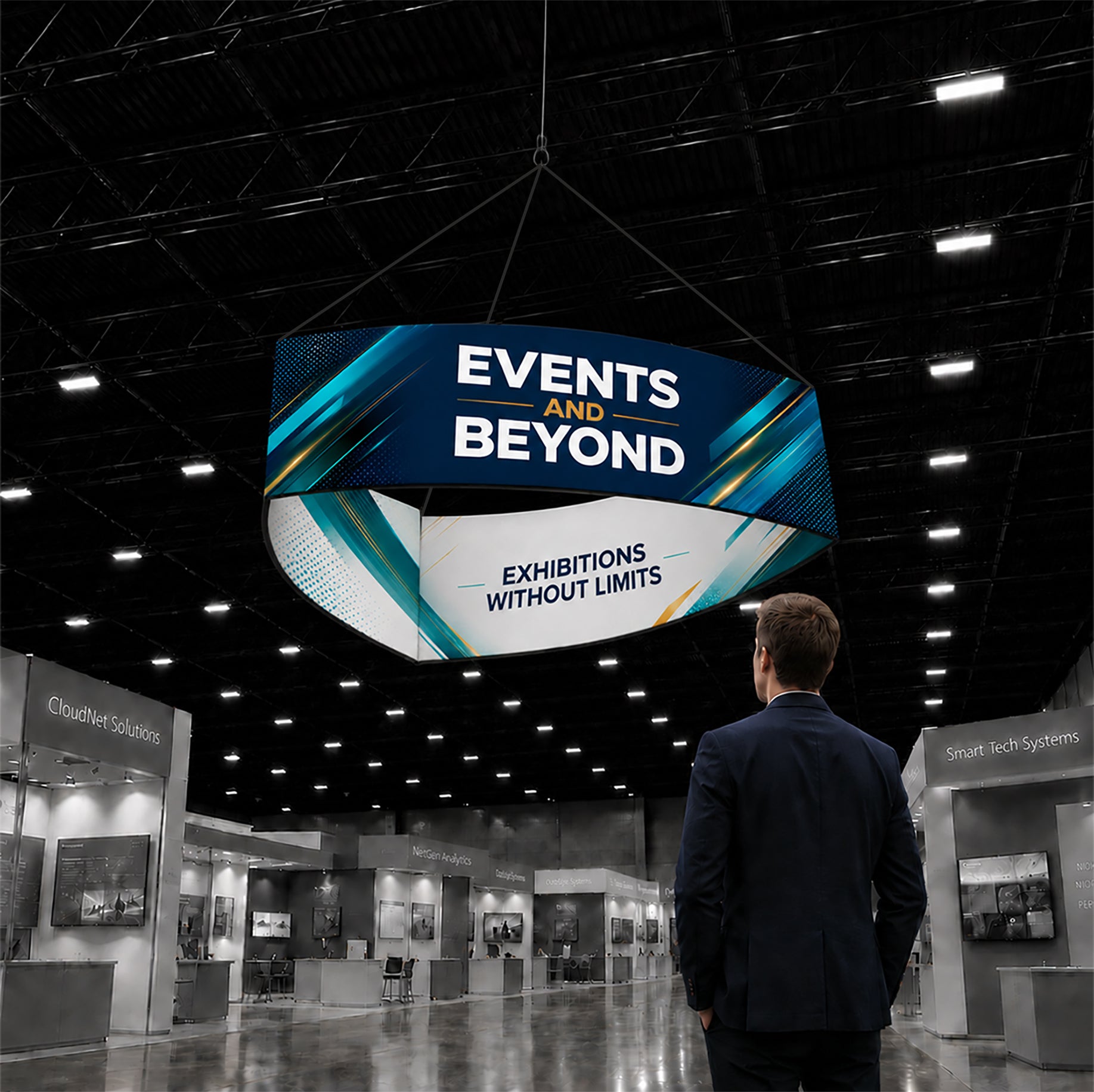 Curved Triangle Hanging Banner
