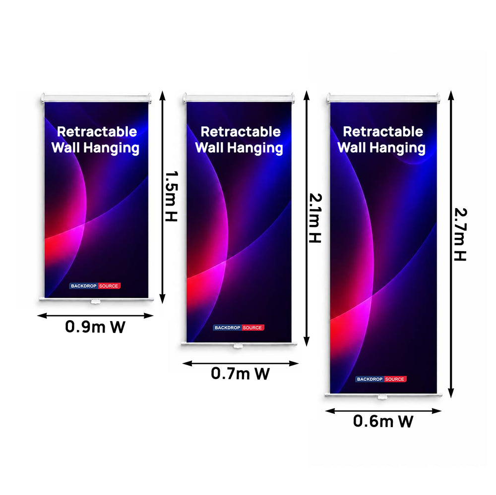 Custom Retractable Fabric Wall Hanging Backdrop with Clamps