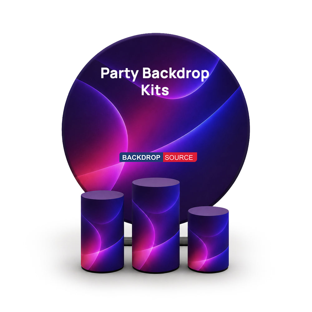 Customized Round Backdrop Kits with Counter for Birthday Parties & Events
