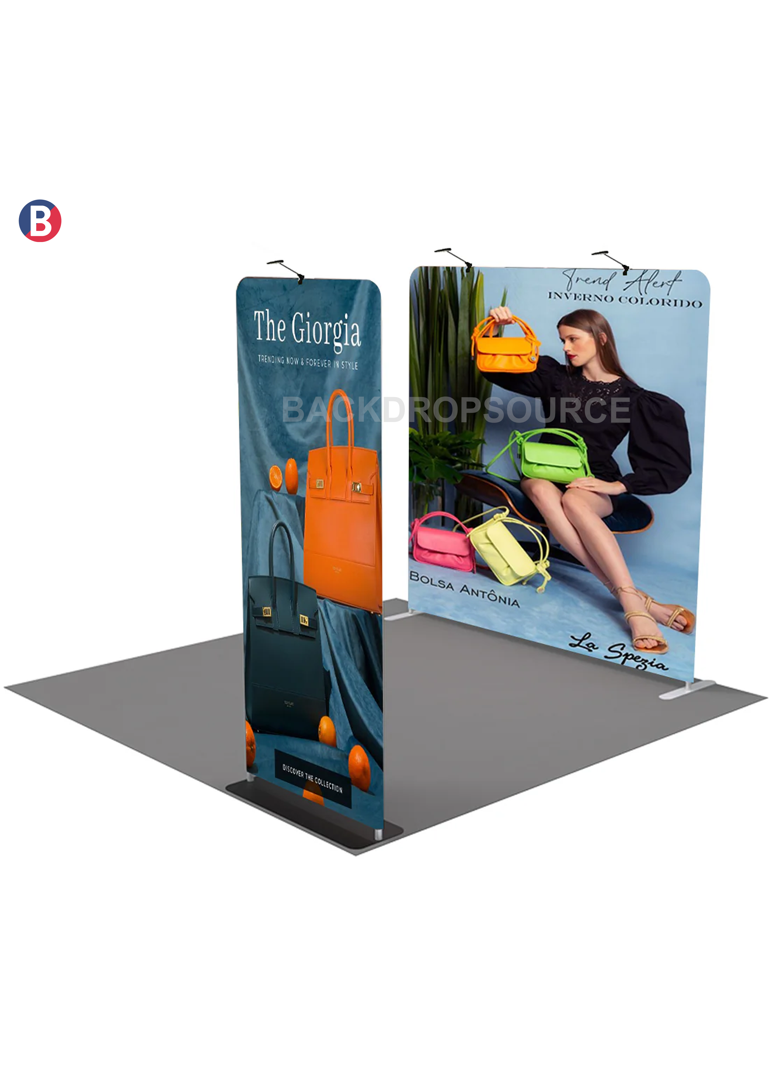 EZ Exhibit Essentials: 3mx3m Booth Kit with Backwall and Banner Stand