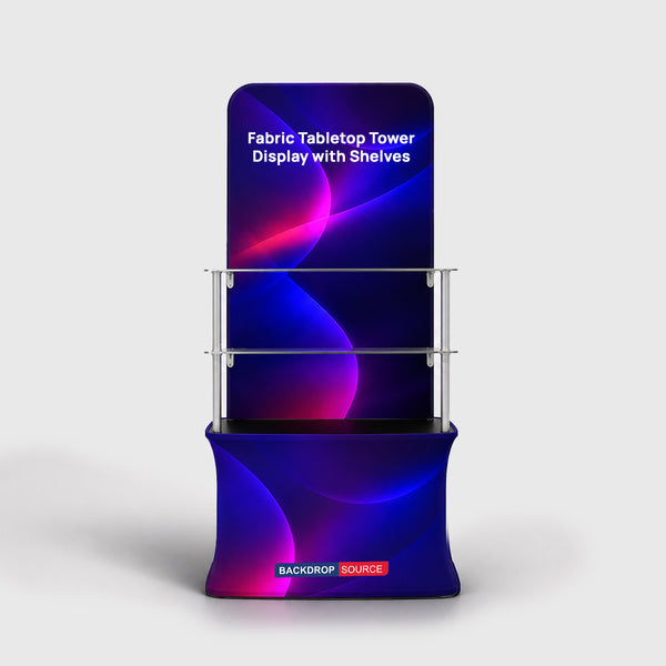 Fabric Tabletop Tower Display with Shelves