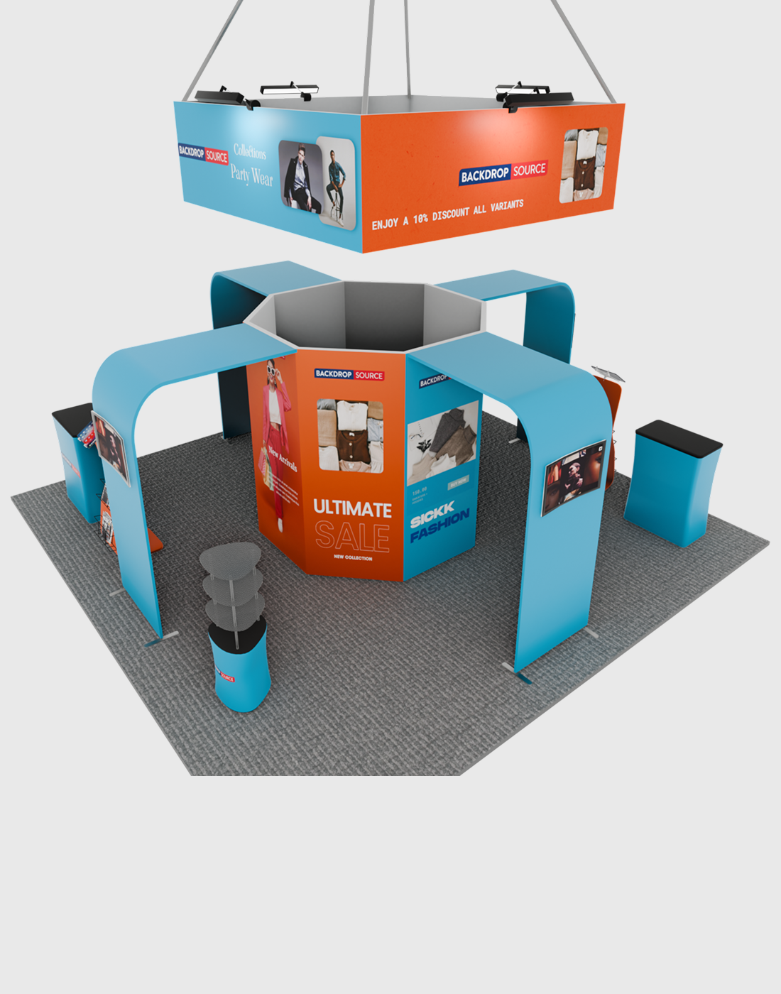 Modular Booth Kits 6m x 6m - Model 02 – Backdropsource UK