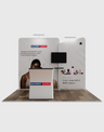 3x3m Booth Kit with Wide Straight Wall & Inclined Side Panel