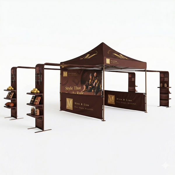 3m x 3m Fabric Canopy Kit with L-Shaped Wings & 4 TV Displays