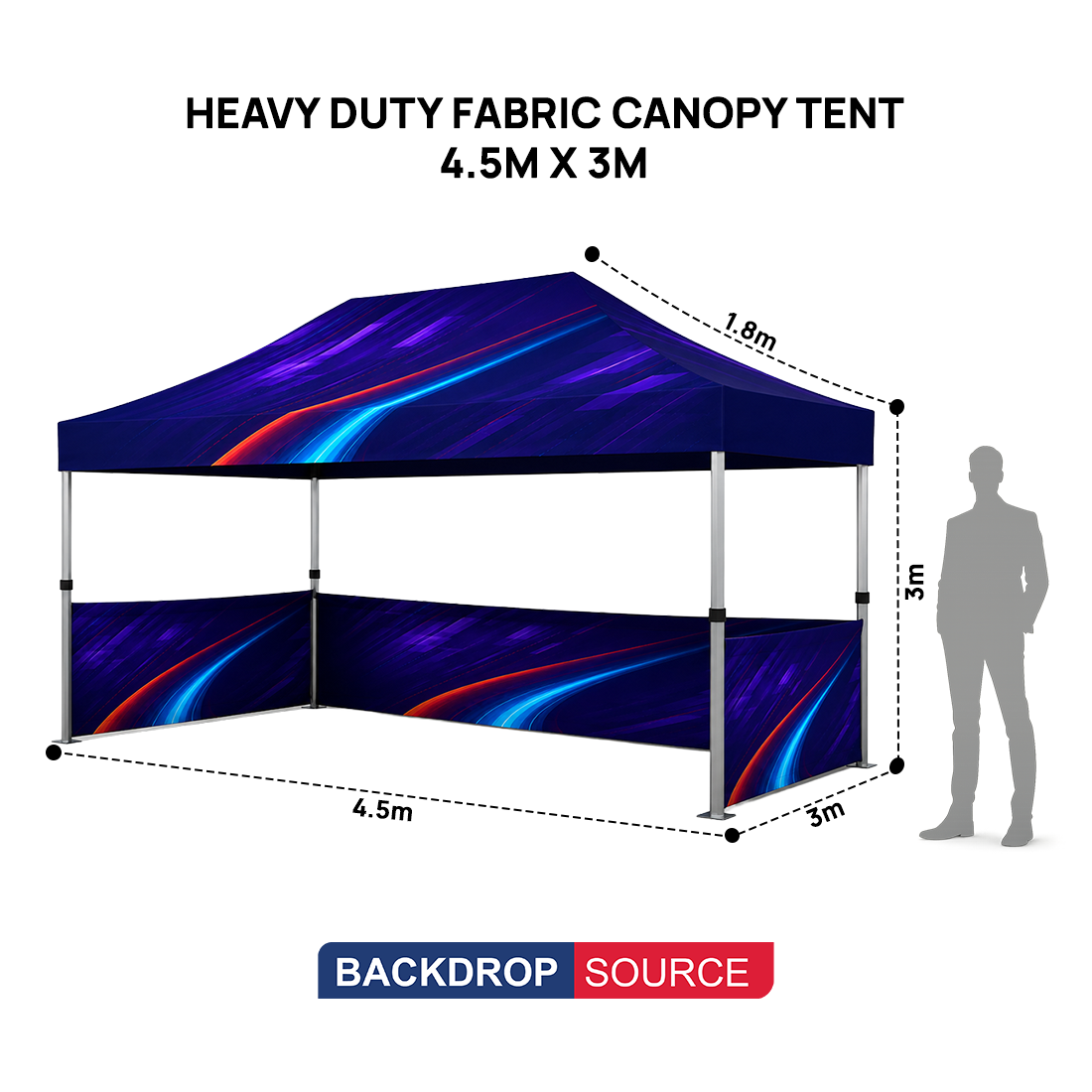Heavy Duty Fabric Canopy Tent – (4.5m W x 3m H )