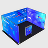 Backlit SEG U-Shape Booth Kit with 3 Lightbox Walls & Counter