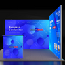 3m Backlit SEG L-Shape Booth Kit with Lightbox Counter