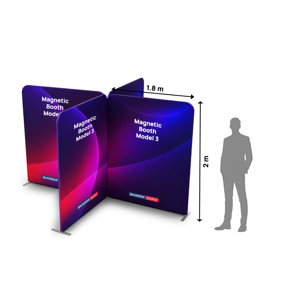 2x2m Magnetic Fabric Straight Backwall Display