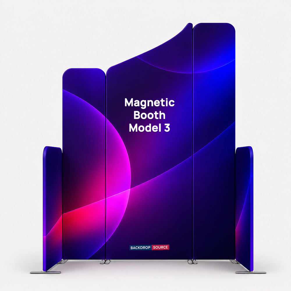 2x2m Magnetic Fabric Booth Wall with 5 Straight Panels