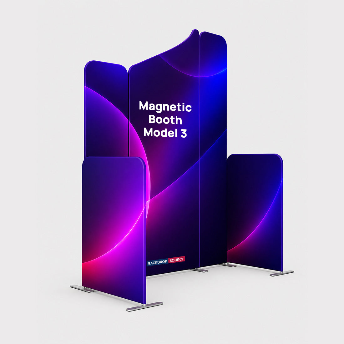2x2m Magnetic Fabric Booth Wall with 5 Straight Panels