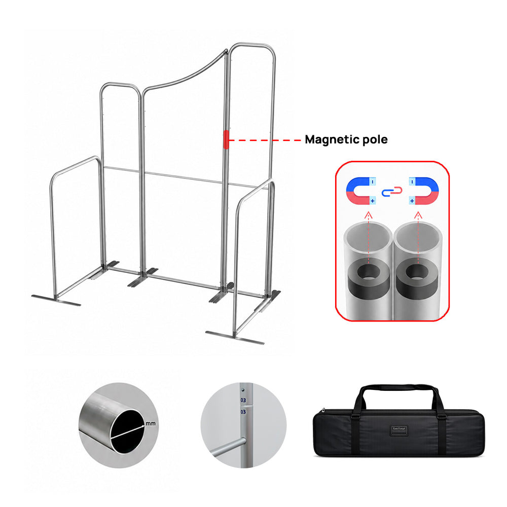 2x2m Magnetic Fabric Booth Wall with 5 Straight Panels