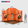 5x5m Magnetic Fabric Booth Wall with Curved & Slope Panels