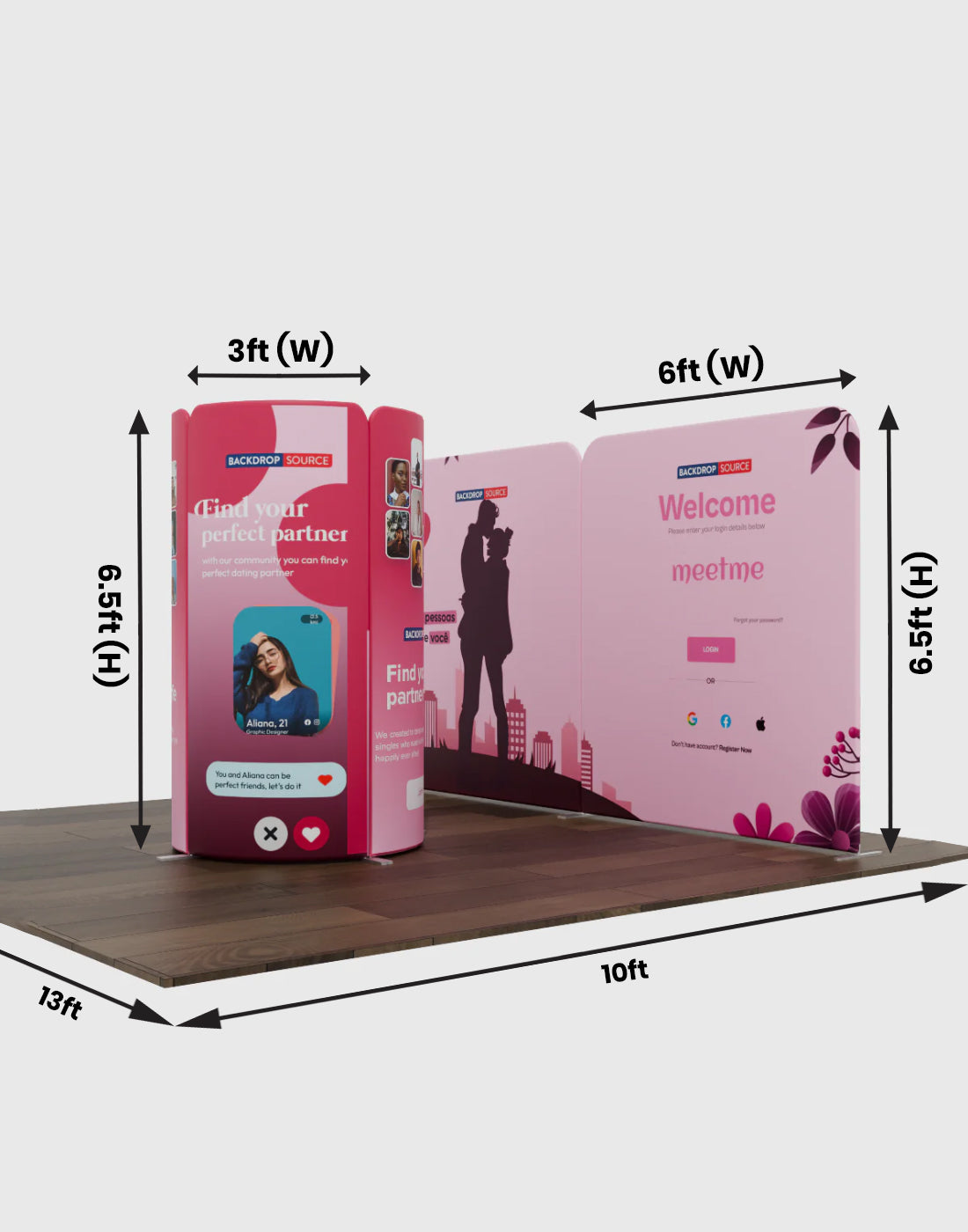 Magnetic Fabric Booth Display - Model 2 (4m x 3m)