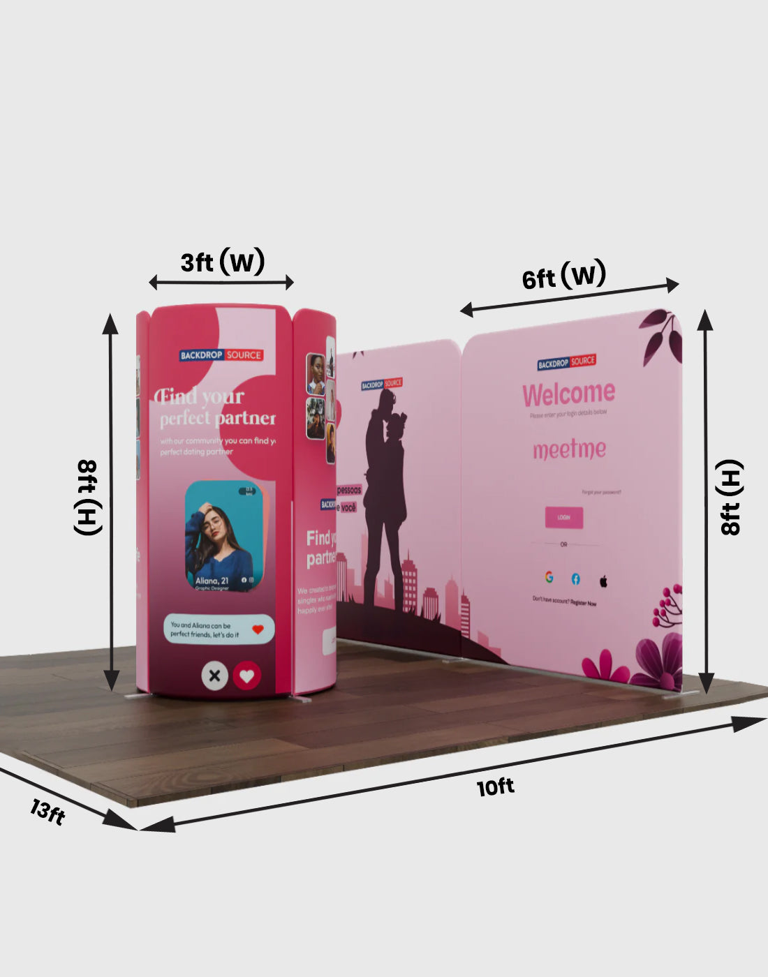 Magnetic Fabric Booth Display - Model 2 (4m x 3m)