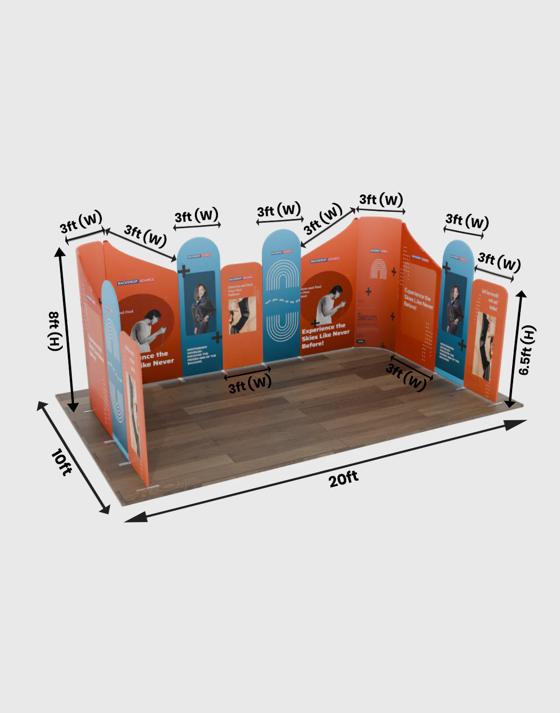 Magnetic Fabric Booth Display - Model 3 (6m x 6m)