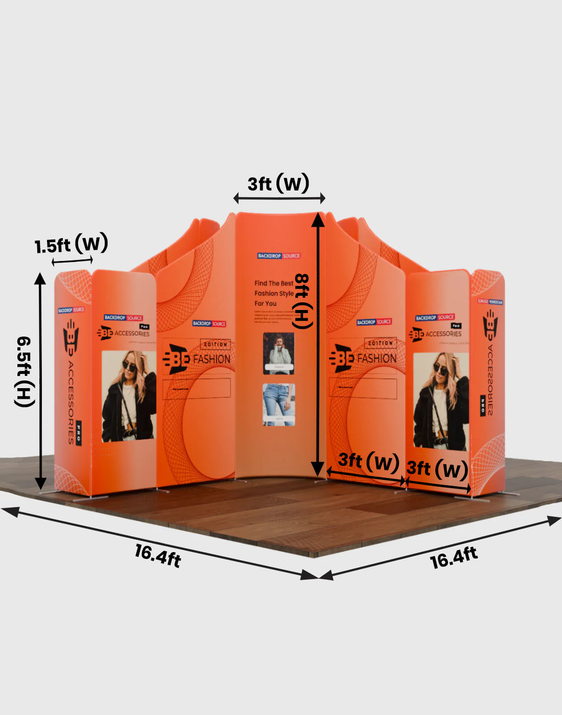 Magnetic Fabric Booth Display - Model 4 (5m x 5m)