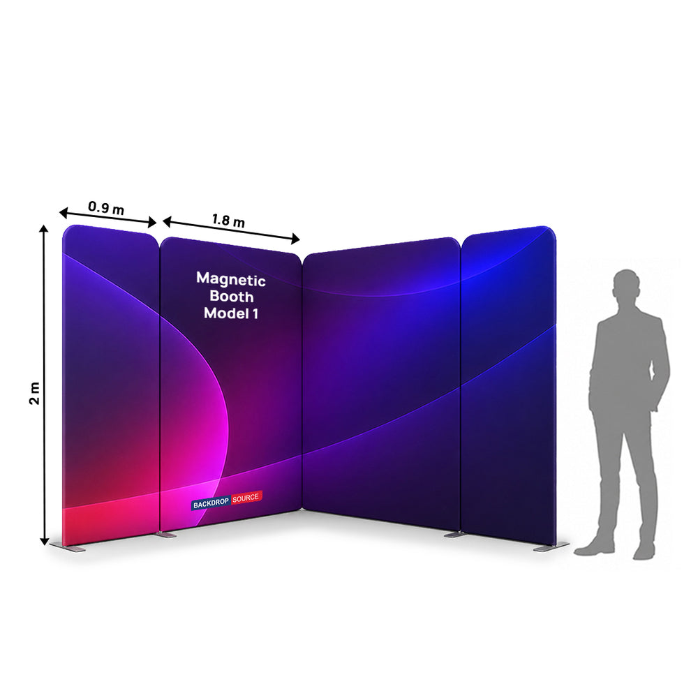 3x3m Magnetic Fabric Backwall Kit with Full-Width Graphic