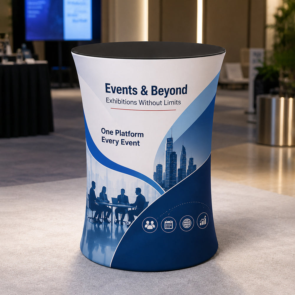 Oval Fabric Exhibition Counter for Podium & Booth Displays