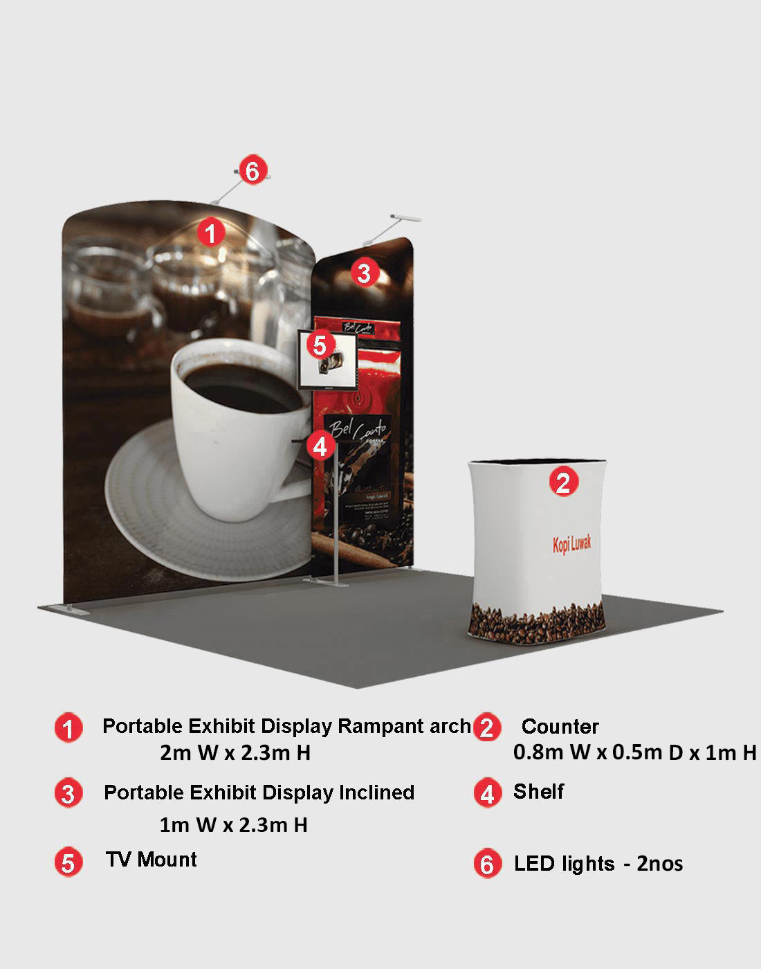 Portable Exhibit Display 3m x 3m - Model 5