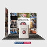 3x3m Booth Kit with Straight Wall, TV Shelf Tower & Banner