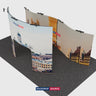 6x3m Booth Kit with Wave Backwall & Curved Gate Arch