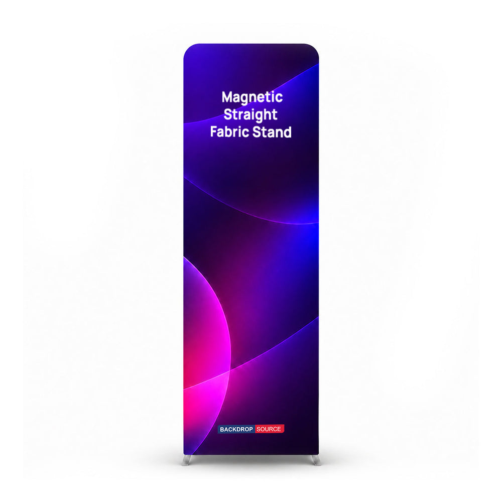 Magnetic Straight Fabric Banner Stand - included in Magnetic Fabric Banner Stand Exhibition Kit with Oval Header