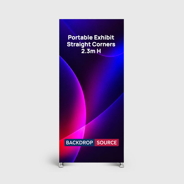 Portable Straight-Corner Fabric Exhibit Display