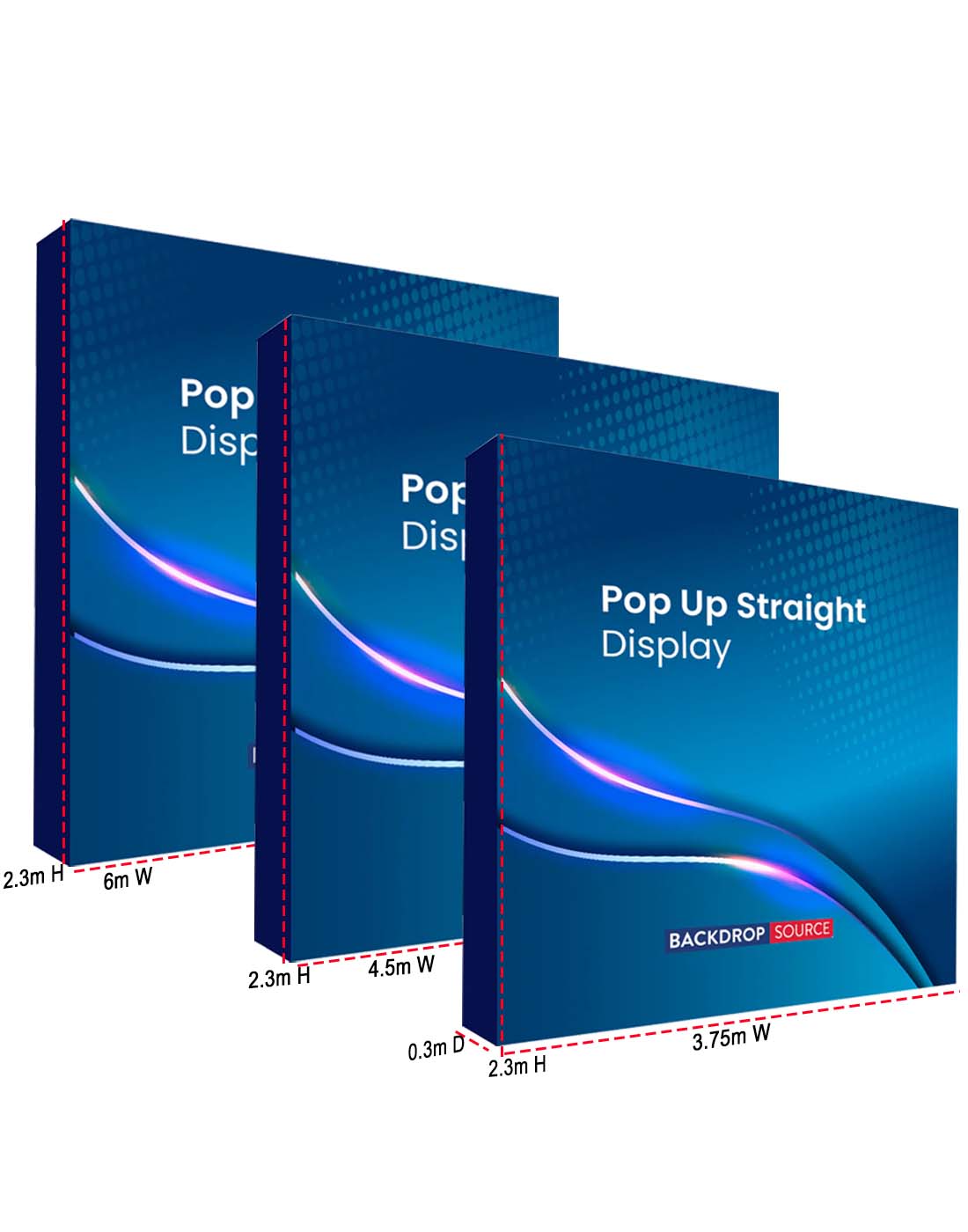 Fabric Pop Up Straight Display for all Exhibitions