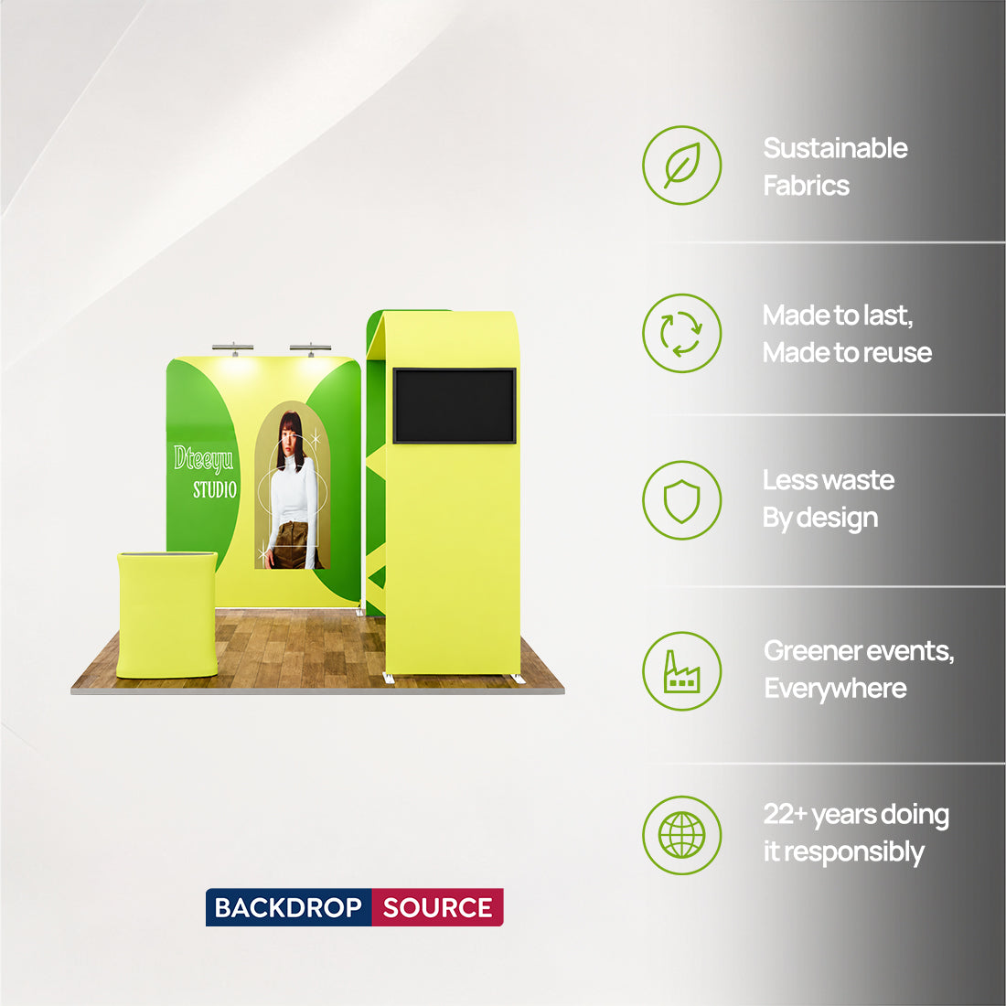 Premium Modular L Arch TV Display Exhibition Kit for 3m Wide Booths