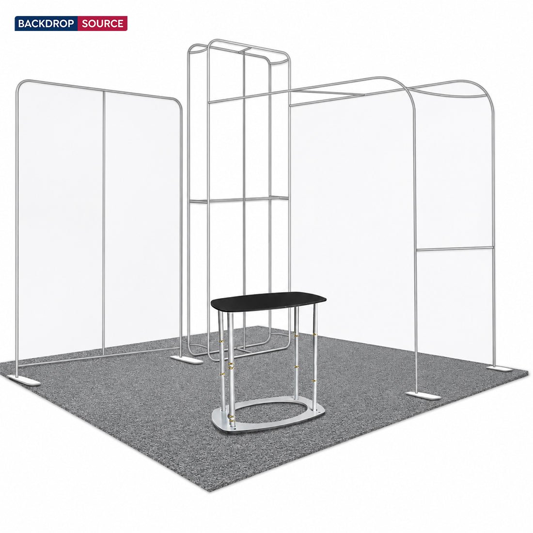 Premium Modular L Arch TV Display Exhibition Kit for 3m Wide Booths