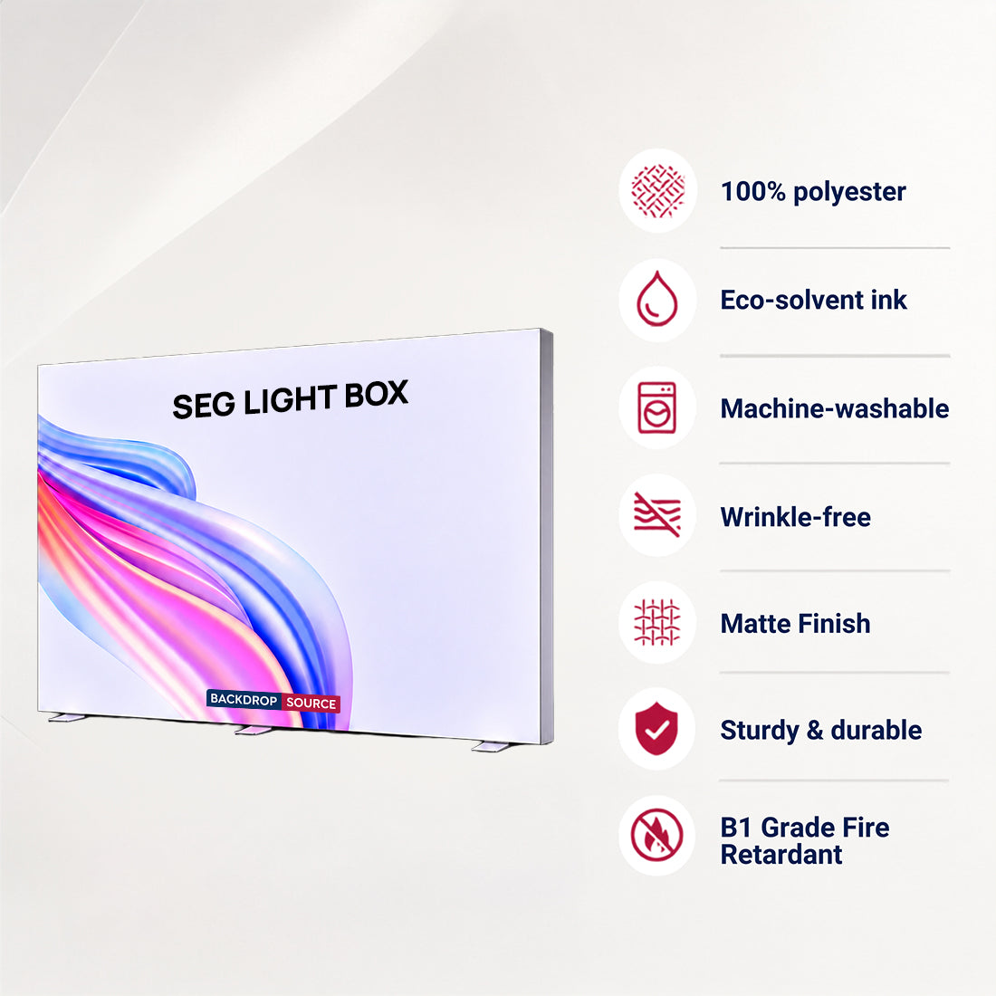 SEG Frameless Fabric Led Light Box Display - 3m W x 2.5 H x 120mm D