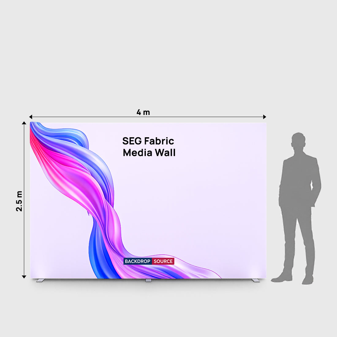 SEG Fabric Media Wall - 4m W x 2.5m H