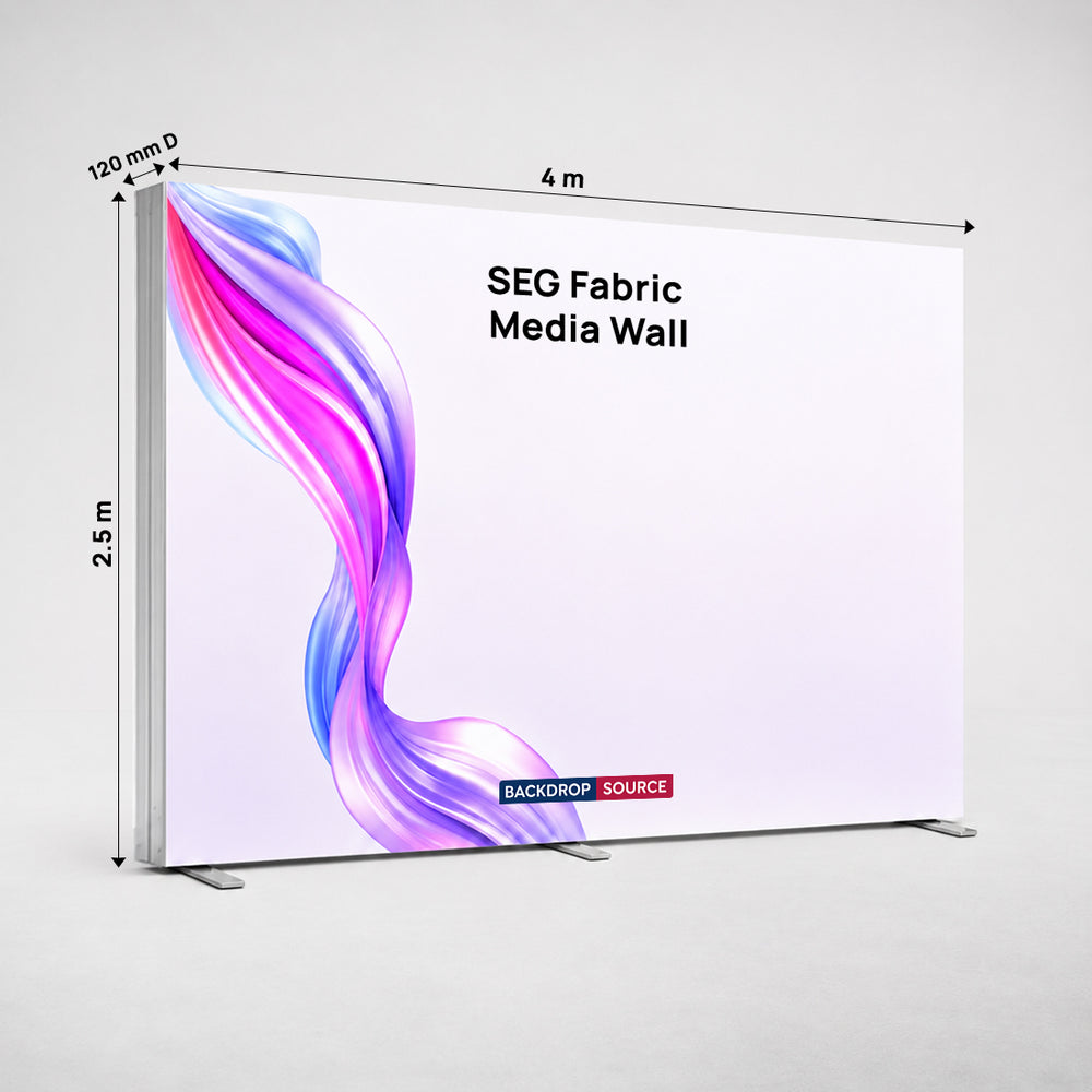 SEG Fabric Media Wall - 4m W x 2.5m H