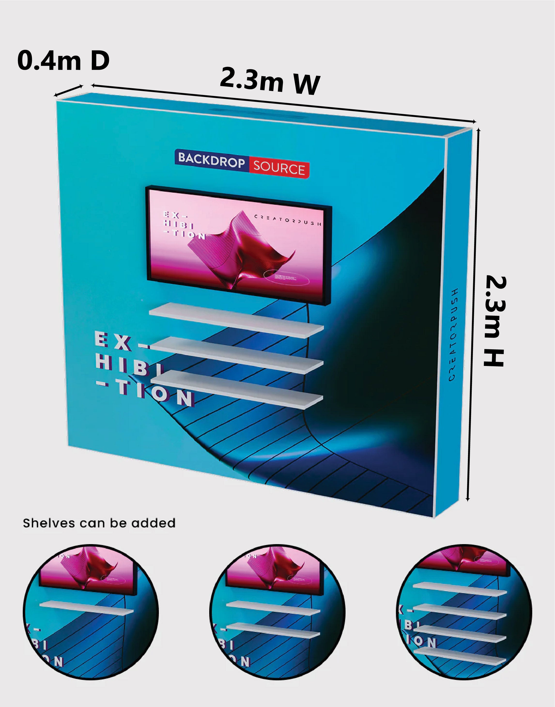 SEG Popup Display with TV Mount & External Shelves