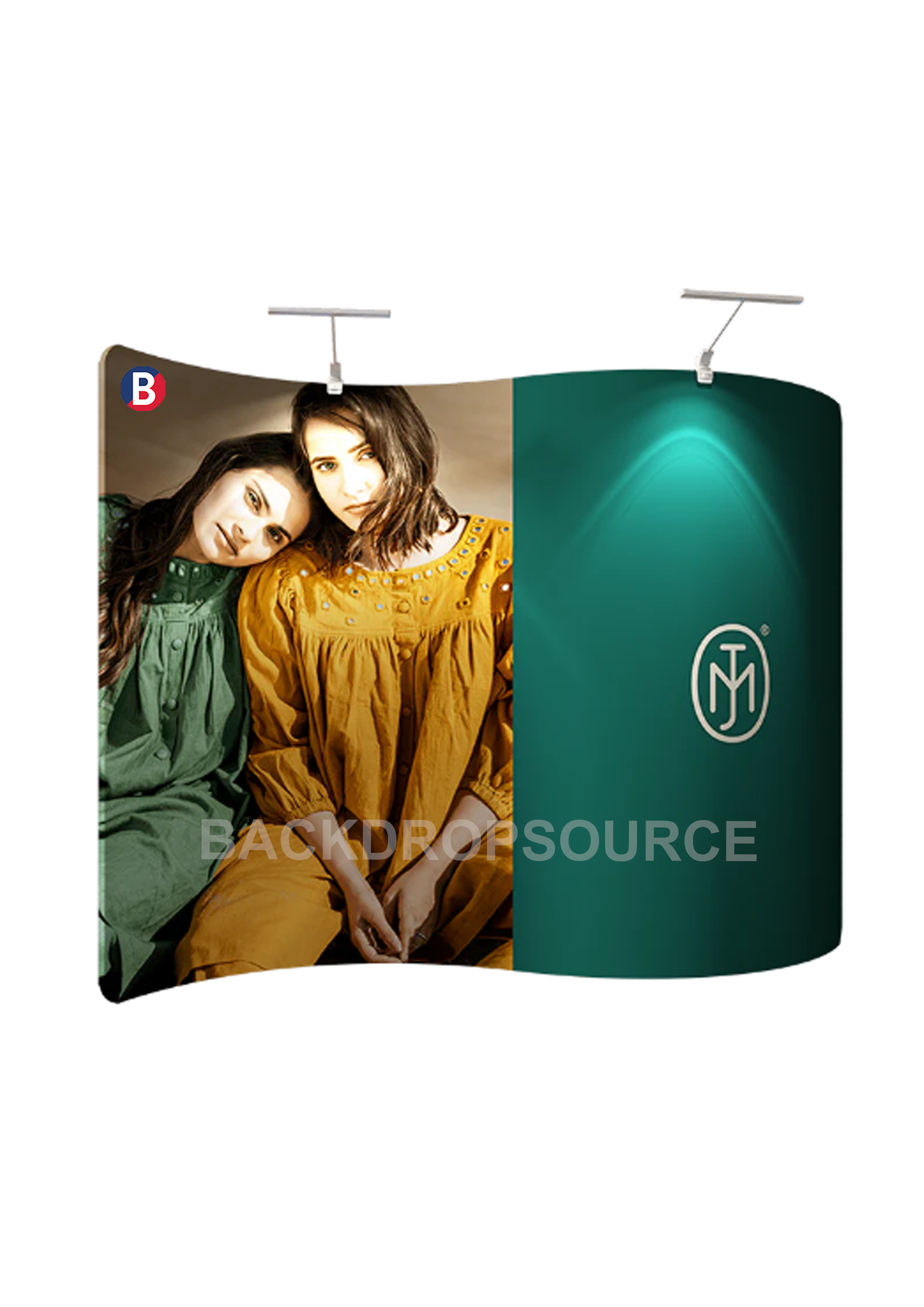 S Shape Wave Tension Fabric Media Wall Backdrop