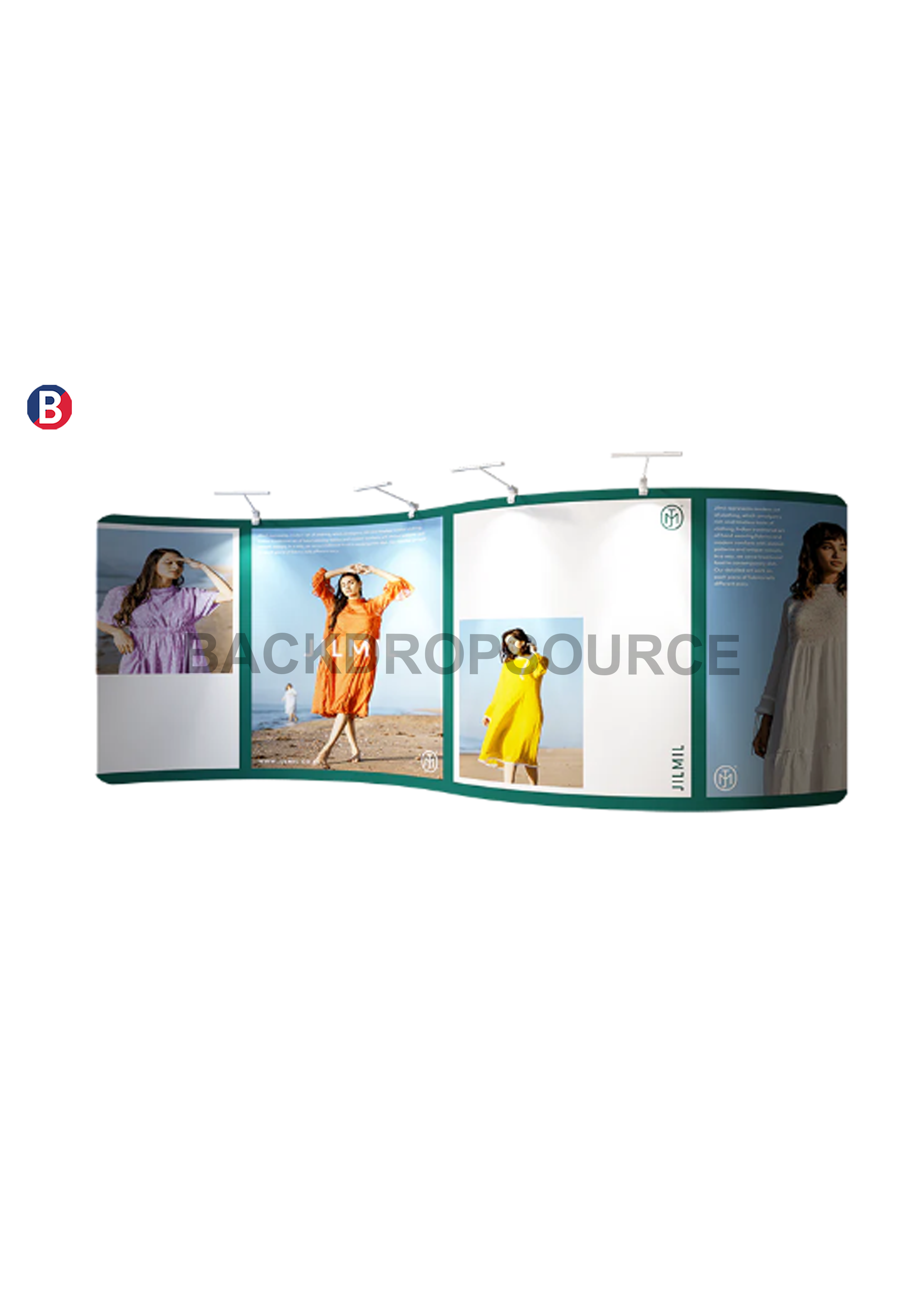 S Shape Wave Tension Fabric Media Wall Backdrop
