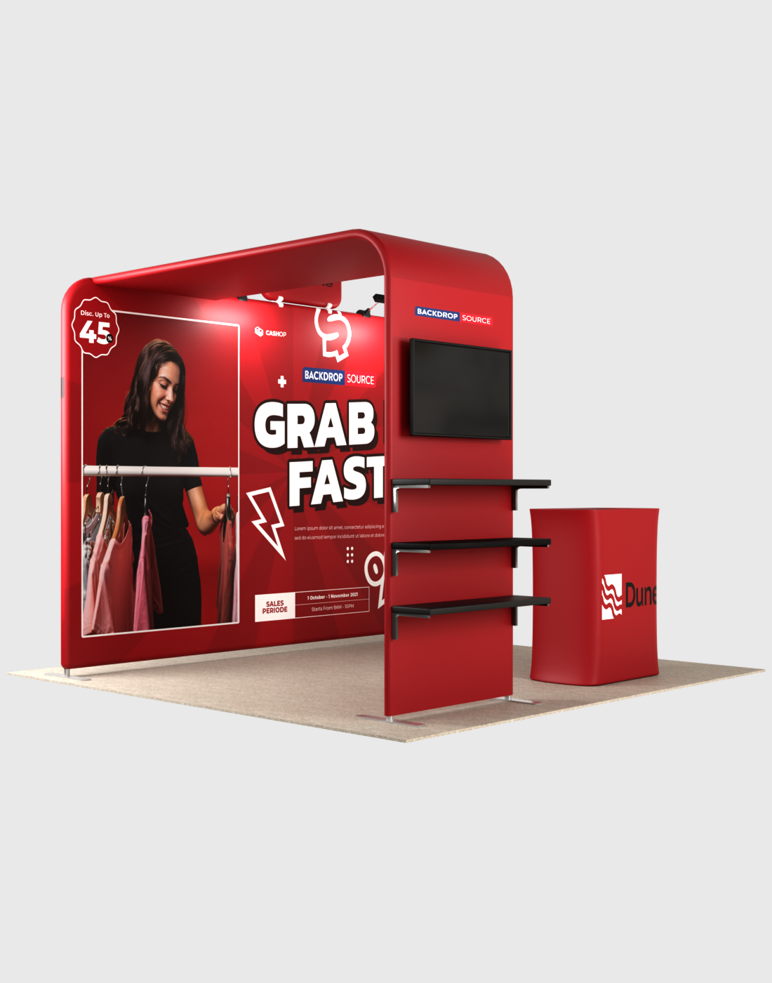 Portable Exhibit Display 3m x 3m - Model 17