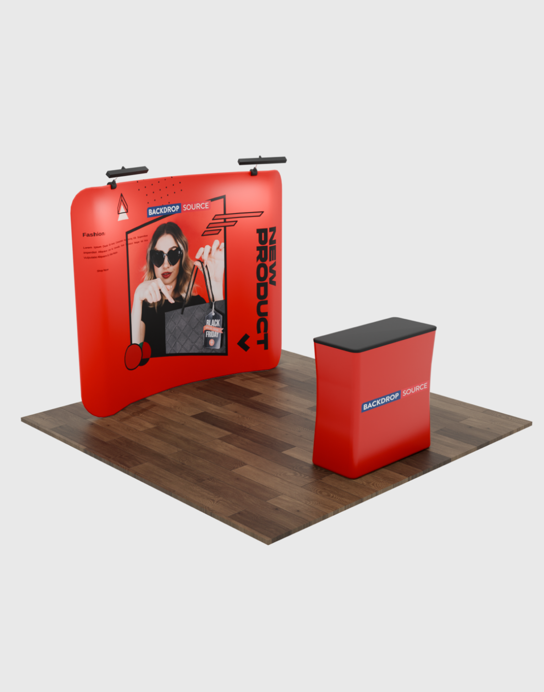 3x3m Curved Exhibit Pro 3-in-1 Display Kit with Illume Lights