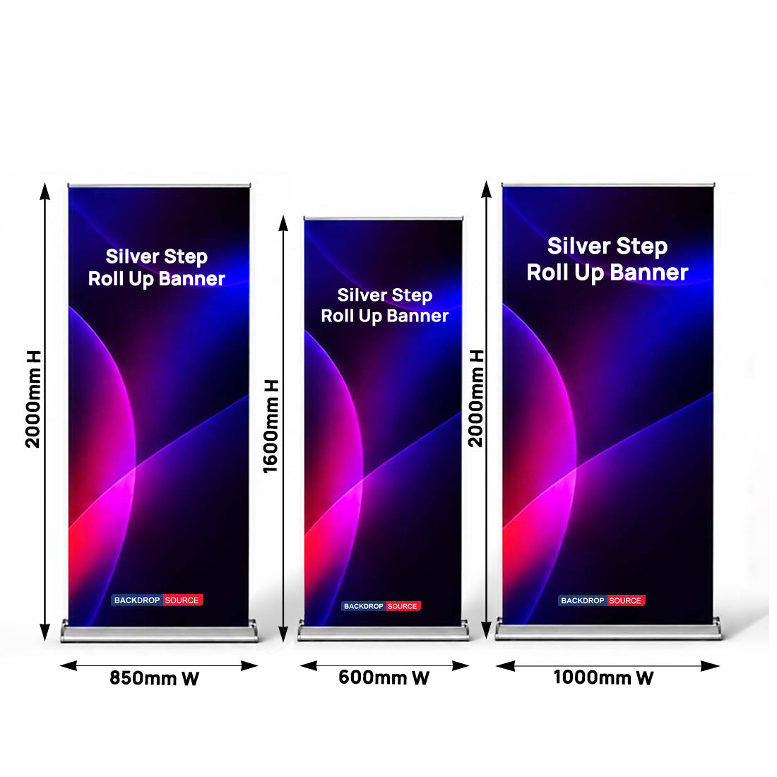 Silver Step Fabric Roll Up Banner