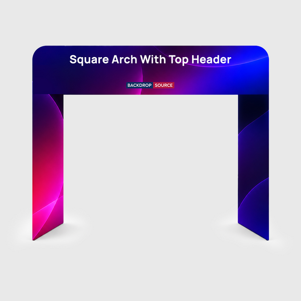 Square Shape Tension Fabric Display Arch With Header