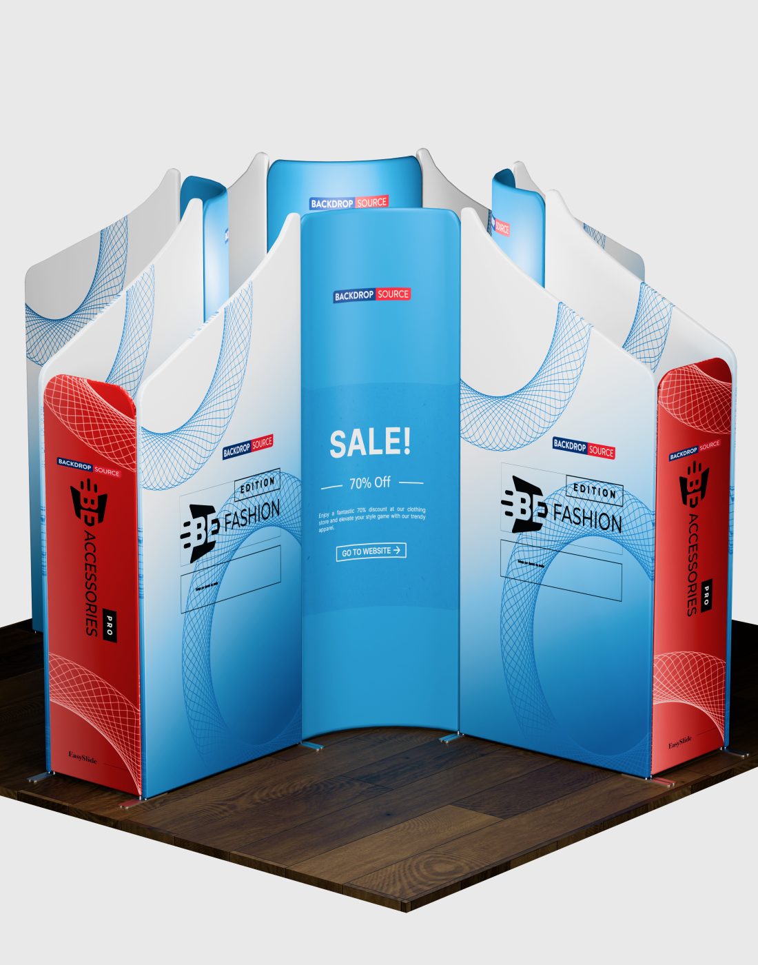 Magnetic Fabric Booth Display - Model 4 (4m x 4m)