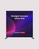 Portable Straight Media Wall – Square Corners