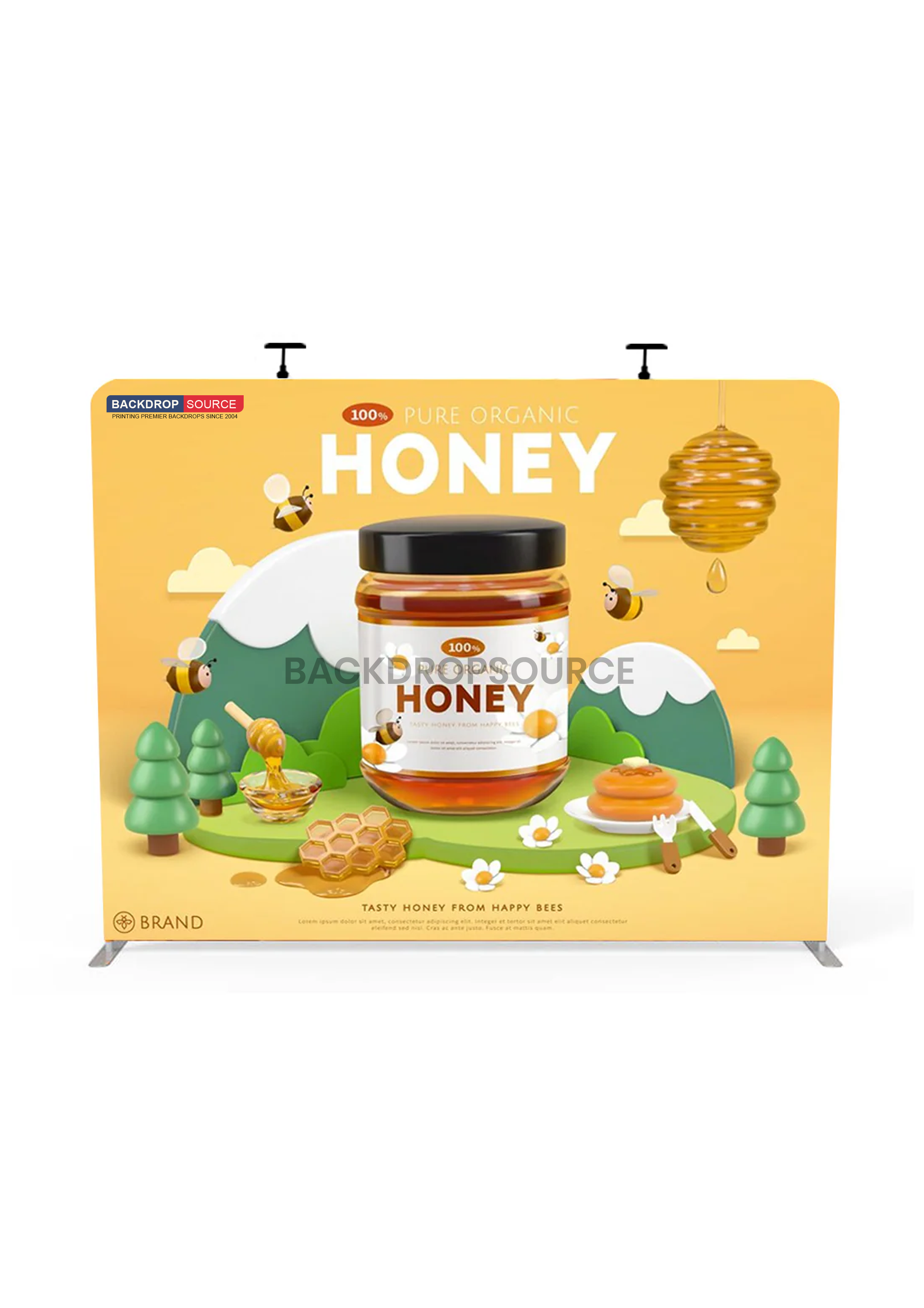 Straight Tension Media Wall with LED -2.4m x 2.3m