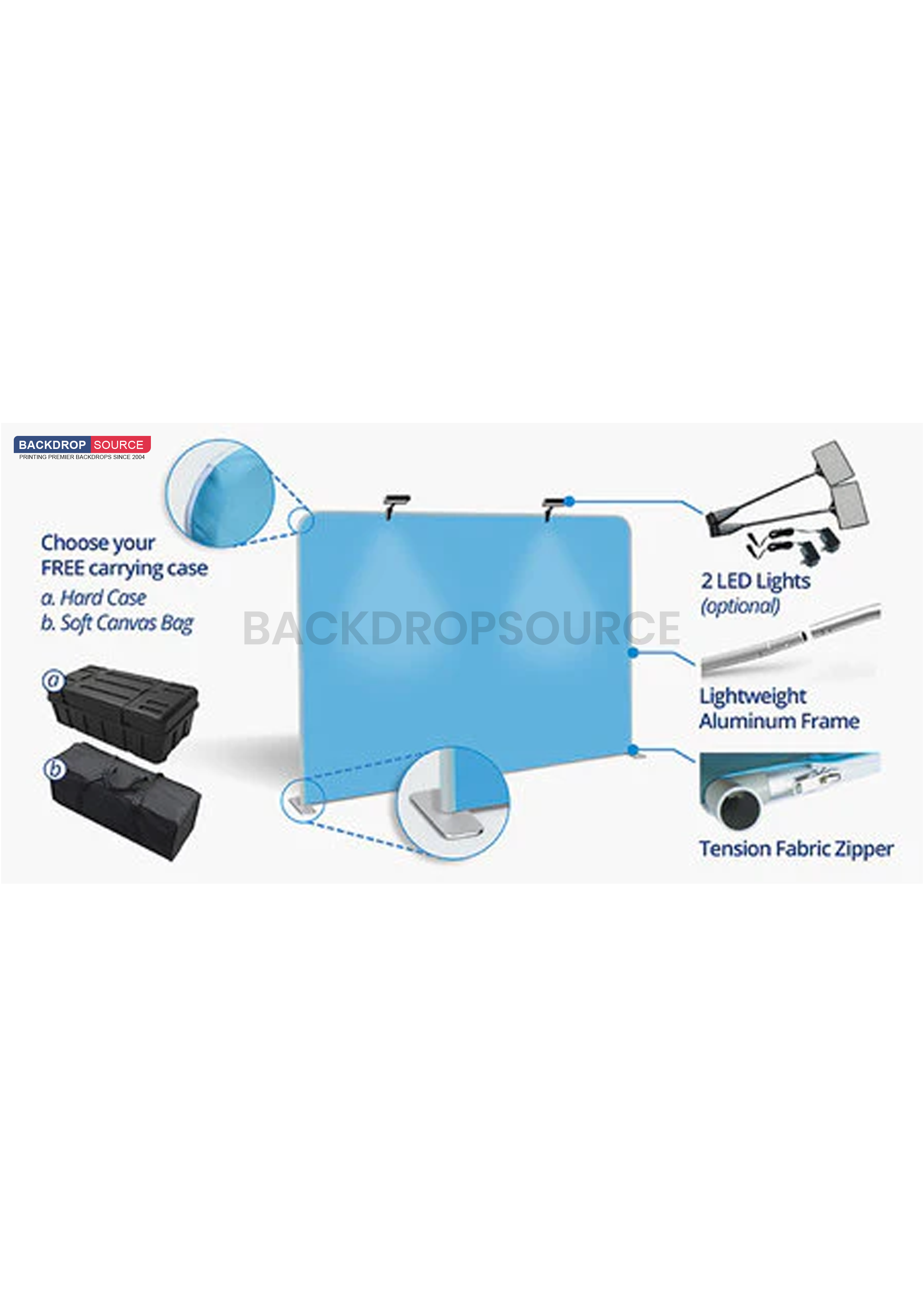 Straight Tension Media Wall with LED -2.4m x 2.3m