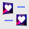 Straight Tension Fabric Media Wall – Heart Cutout