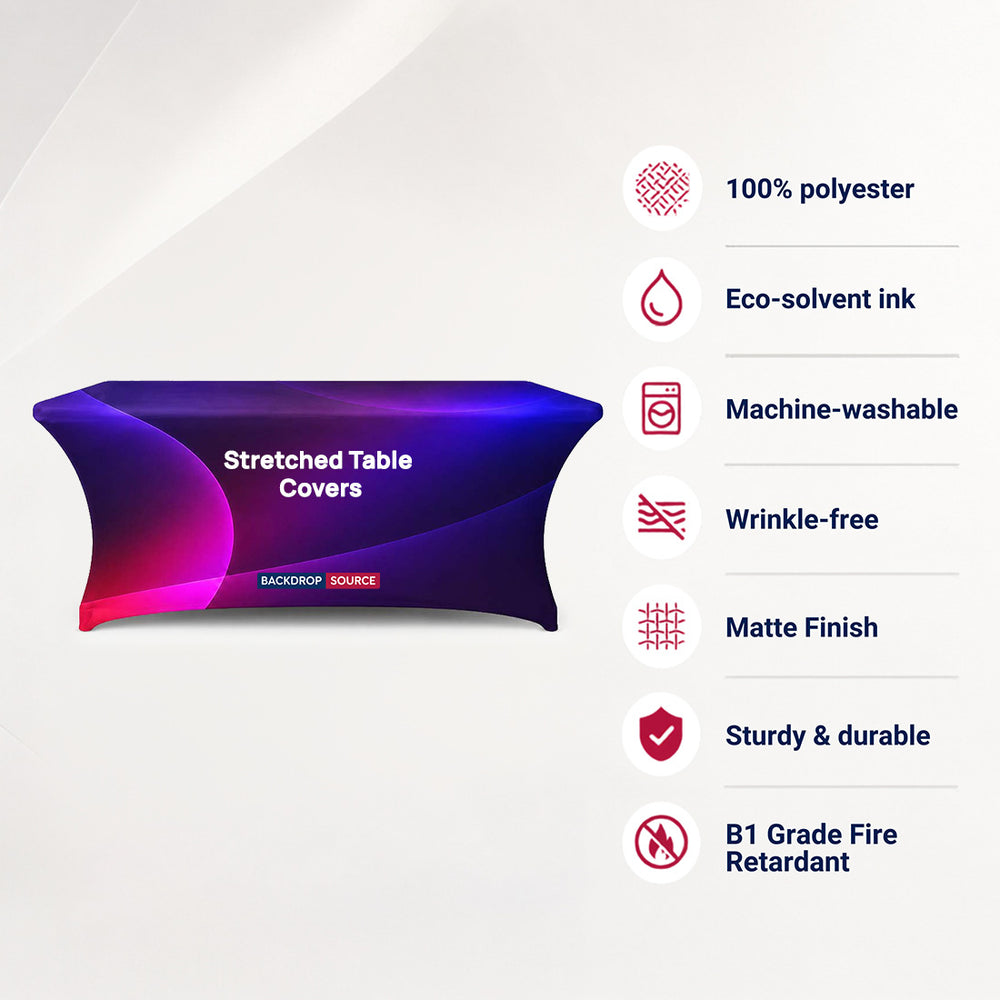 Custom Printed Stretch Table Covers for Exhibitions