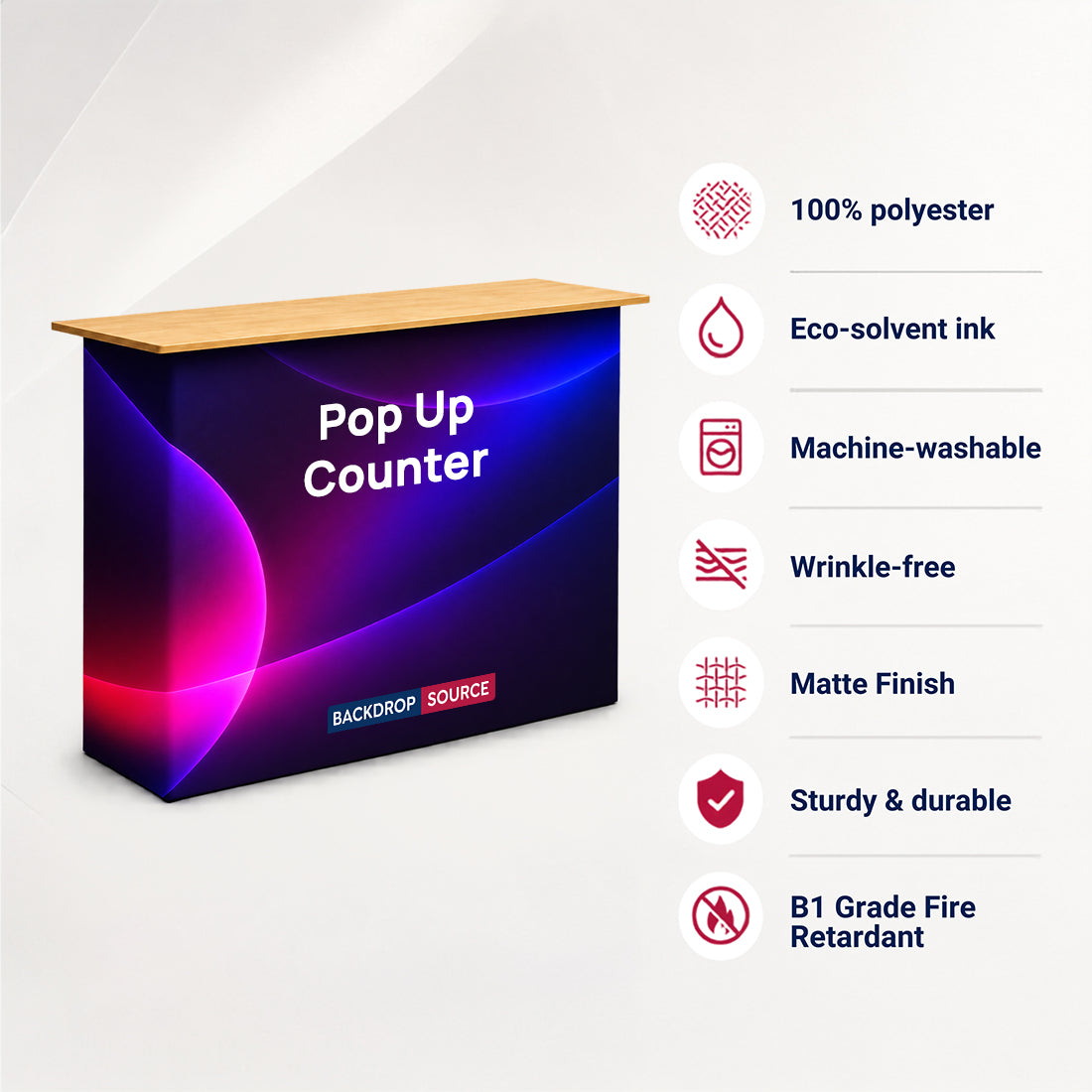Table Pop Up Fabric Display Counter – Exhibition Table for Booths