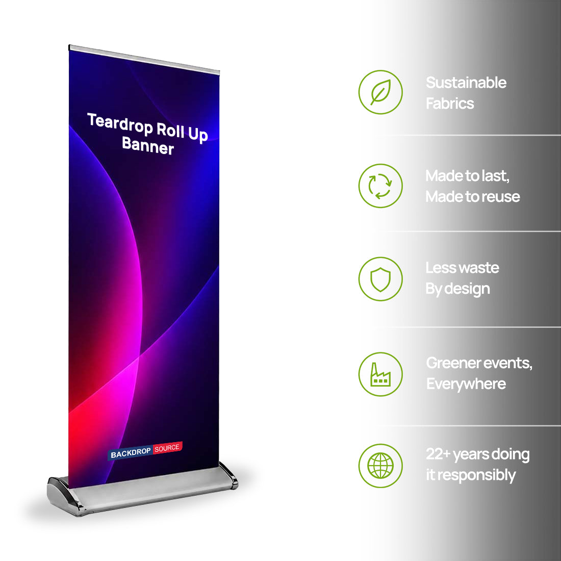 Teardrop Fabric Roll Up Banner